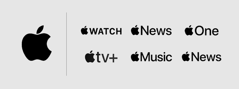 Apple logo and sub-brand logos