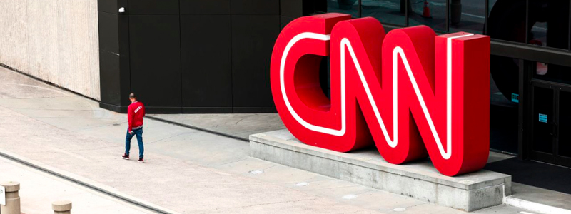 Photo of the CNN media brand logo