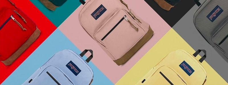 Jansport bags in different coolors.