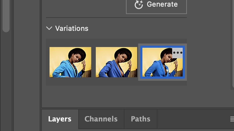 Generative AI variations in Adobe Photoshop