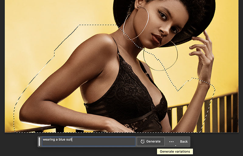 Image in process of being edited with Photoshop generative AI