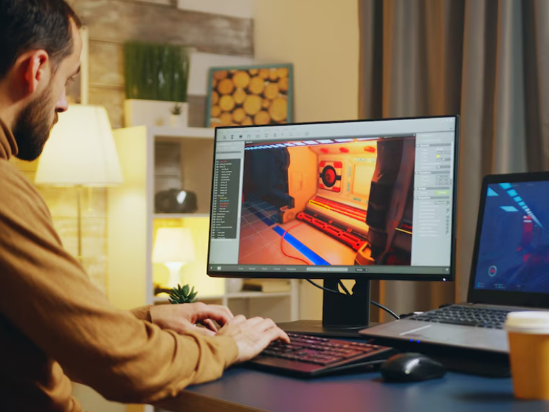 Graphic Designer working from home