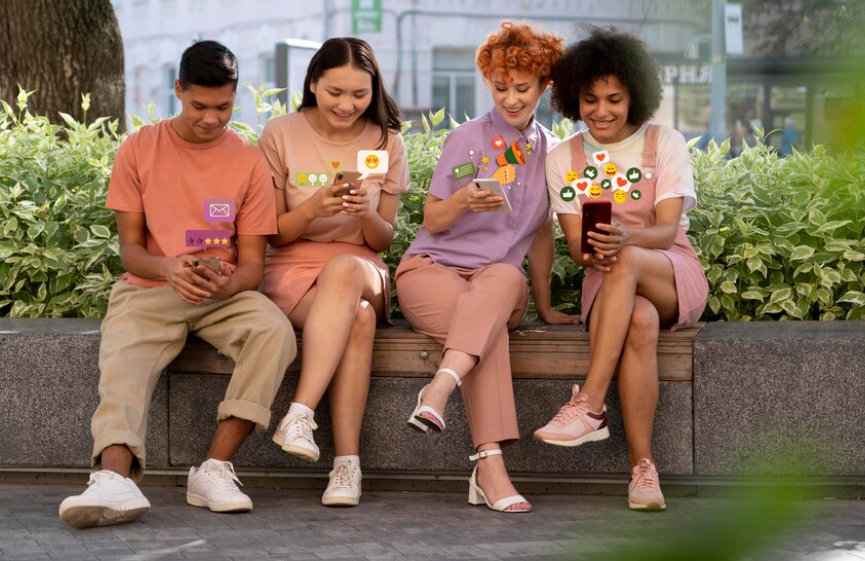 Gen Z with their smartphones