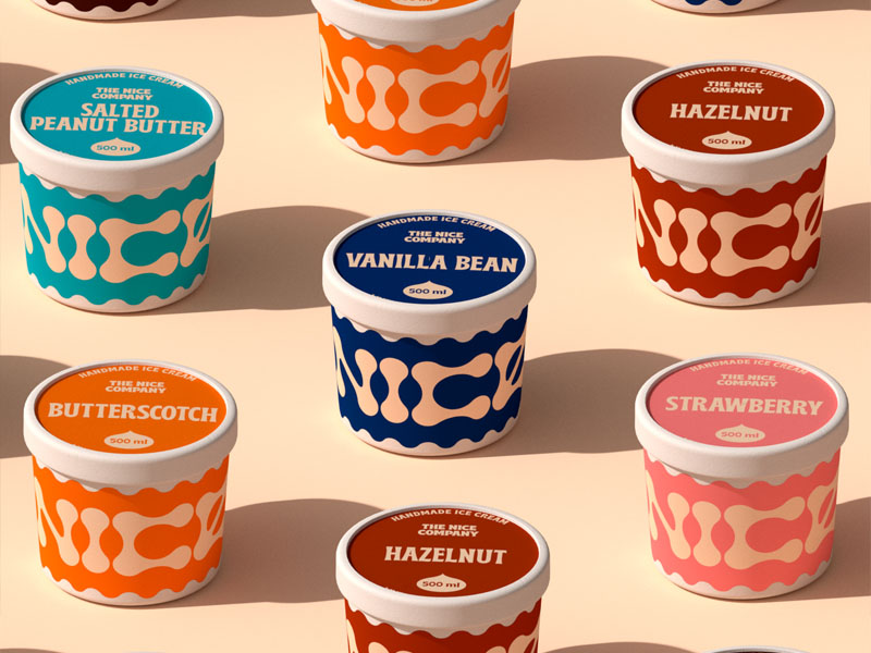 Ice cream retro packaging design